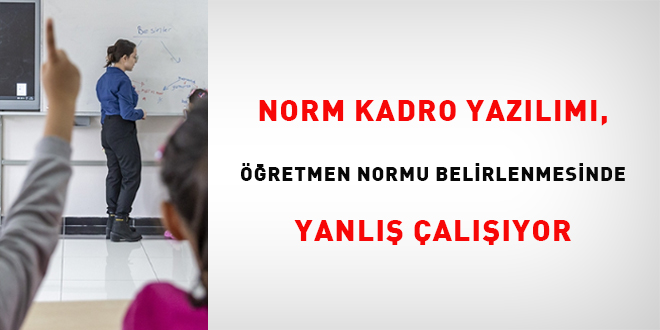 Norm Kadro yazılımı, öğretmen normu belirlenmesinde yanlış çalışıyor
