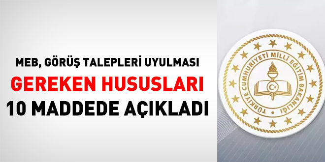 MEB, görüş talepleri uyulması gereken hususları 10 maddede açıkladı