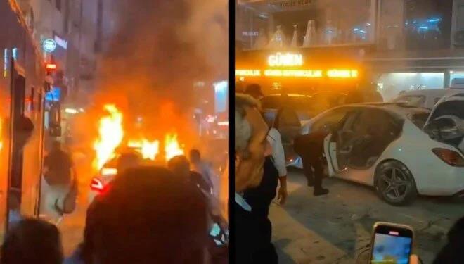 Havai fişekli şampiyonluk kutlamasında, araç küle döndü