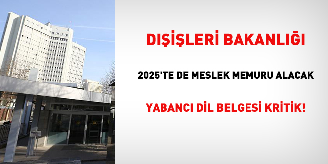 Dışişleri Bakanlığı 2025'te de meslek memuru alacak: YDS belgesi önemli